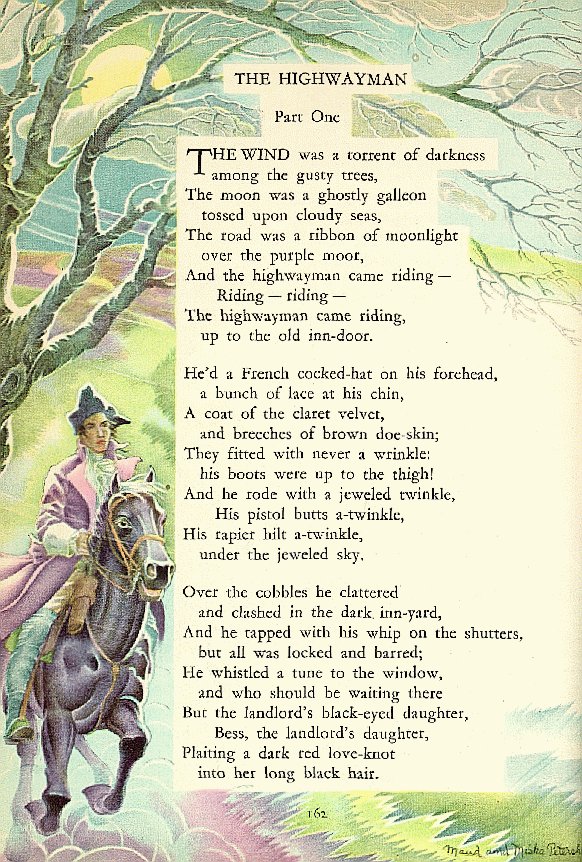 GodysseyPodcast's tweet image. Alfred Noyes' "The Highwayman" tells of a rural rogue and his love for Bess, the landlord's black-eyed daughter, and how jealousy led a redcoat troop to their door, becoming one of the 19th and 20th centuries' favorite poems. #FairytaleTuesday