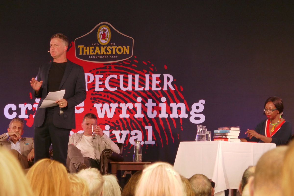 OlgaWojtas's tweet image. Highlight of @HarrogateFest #TheakstonsCrime: cases being pled on behalf of fictional villains in front of Judge Nicola Williams by @DBrucelockhart, Abigail Dean, @imranmahmood777 (who was almost done for contempt of court, or possibly lèse-majesté) and @guymorpuss.