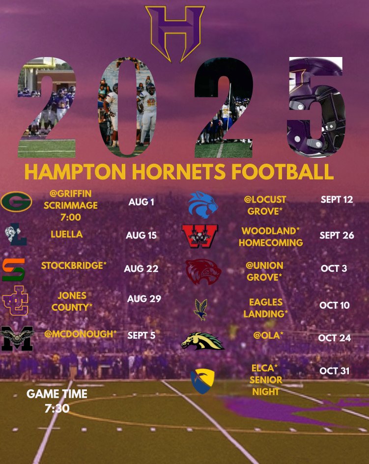 HamptonFBall's tweet image. It's almost here Hornet Nation! Football season is upon us and here is the 2025 Schedule.
Thank you for the continued support and can't wait to hear you all being loud and proud for your Hornets!!!