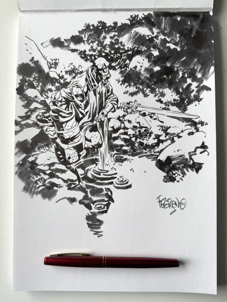 duncanfegredo's tweet image. Ditched the pages in favour of a little sketching to try and get out of my bad head space. I should really do this more often. Hellboy, inevitably.