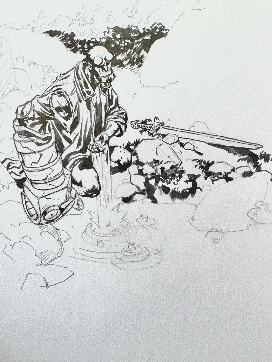 duncanfegredo's tweet image. Ditched the pages in favour of a little sketching to try and get out of my bad head space. I should really do this more often. Hellboy, inevitably.