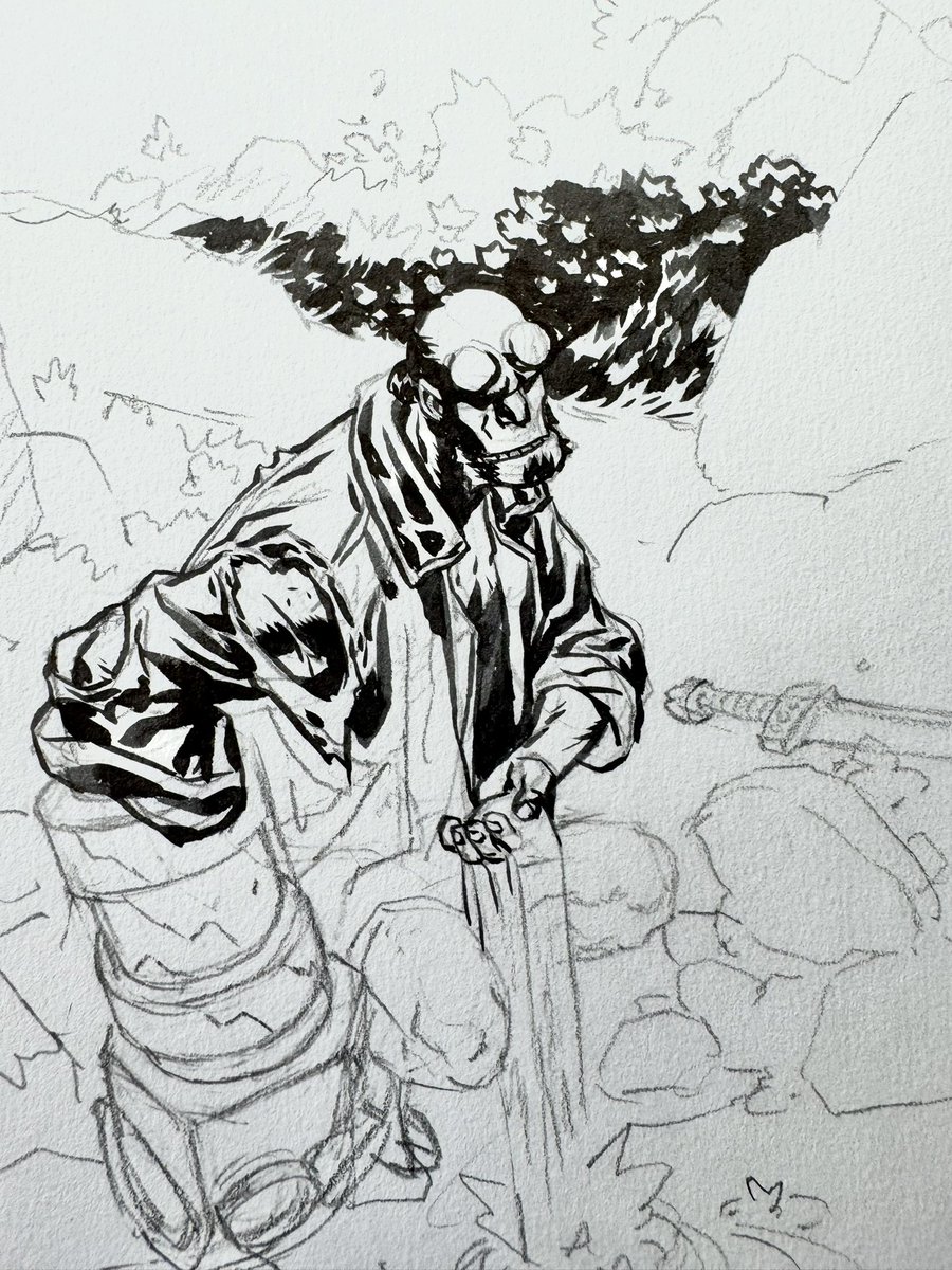 duncanfegredo's tweet image. Ditched the pages in favour of a little sketching to try and get out of my bad head space. I should really do this more often. Hellboy, inevitably.