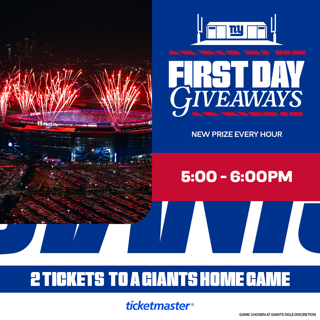 Giants's tweet image. And finally... TWO tickets to a Giants home game! 🎟️
Enter now for a chance to win: giants.com/firstdaygiveaw…