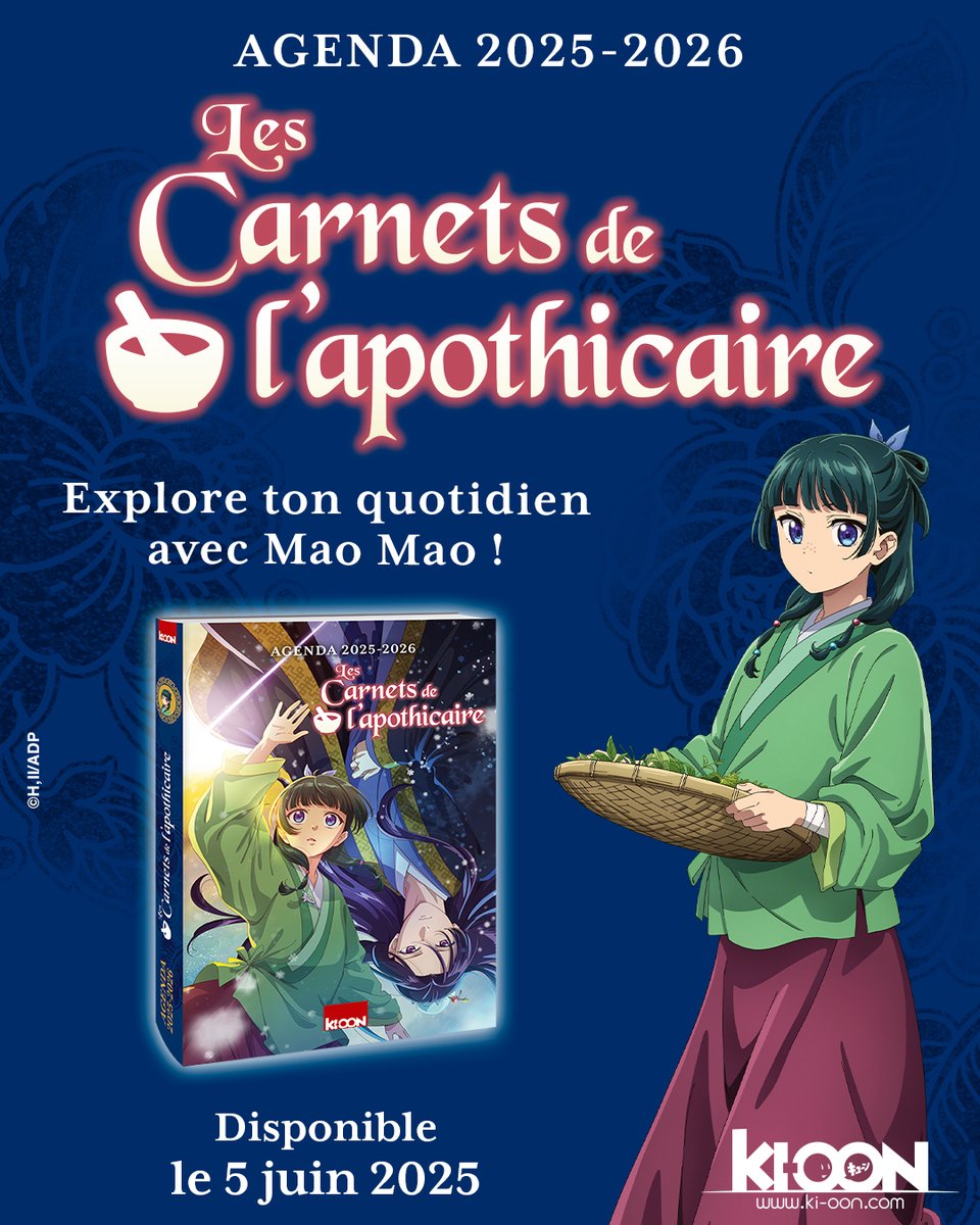 ki_oon_Editions's tweet image. Toujours pas choisi ton agenda pour la rentrée ? Pas de panique, on a ce qu’il te faut ! 🤩
Quel sera votre choix : Les Carnets de l'apothicaire ou #MHA ?