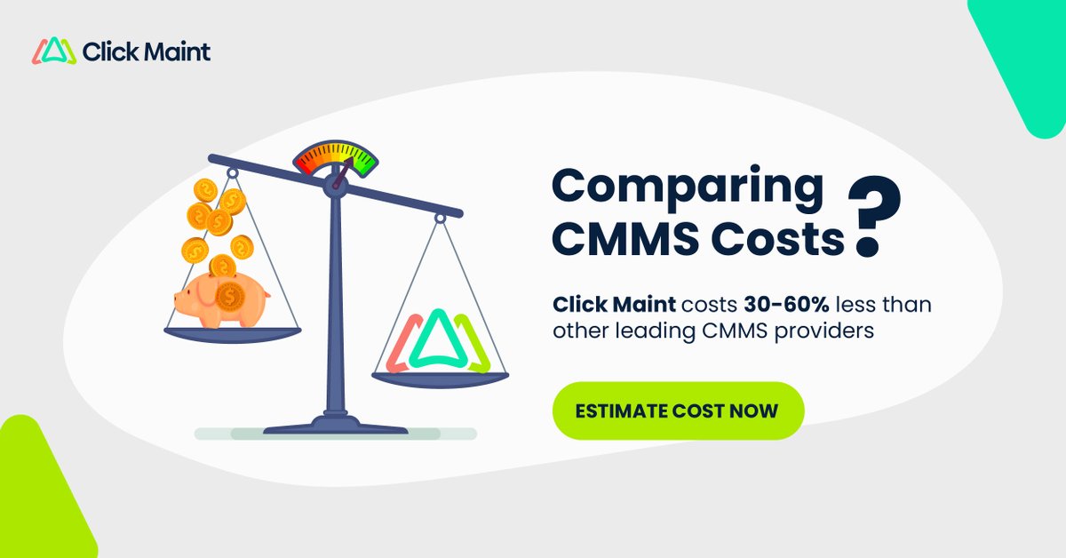 clickmaint's tweet image. Planning your CMMS budget?
Use Click Maint’s Price Calculator to get a real-time estimate.
💡 Fast. Accurate. Zero guesswork.
Try it → hubs.ly/Q03x-Ynn0
#CMMS #MaintenanceSoftware #BudgetPlanning