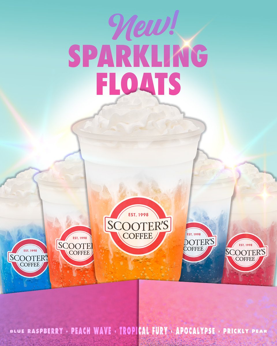 scooterscoffee's tweet image. Our fizzy, creamy, dreamy, summer obsession 🩵 🫧💜✨🧡
#scooterscoffee #scootonaround
