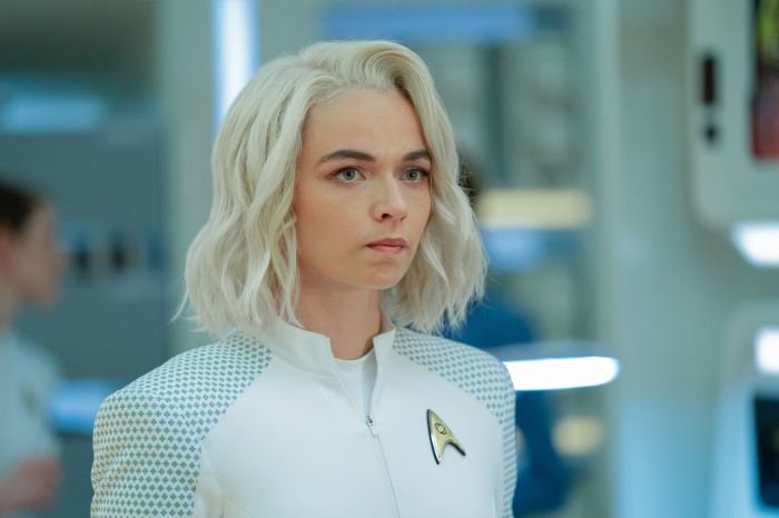 FranklinH3000's tweet image. When you're making an alleged prequel to Star Trek: TOS but accidently get Space: 1999's Dr. Helena Russell in your transporter buffer.