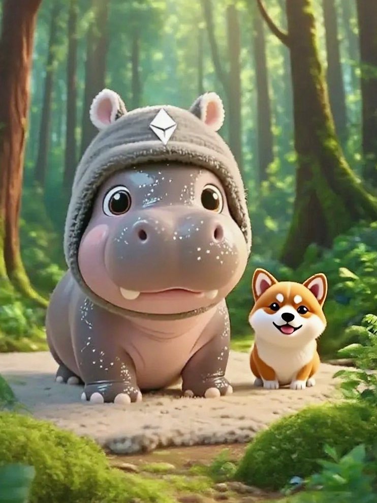 After a long and thorough search in the Ethereum Forest, Moodeng finally found her best friend SHIB! 

Now they have to team up and find <a href="/VitalikButerin/">vitalik.eth</a>!