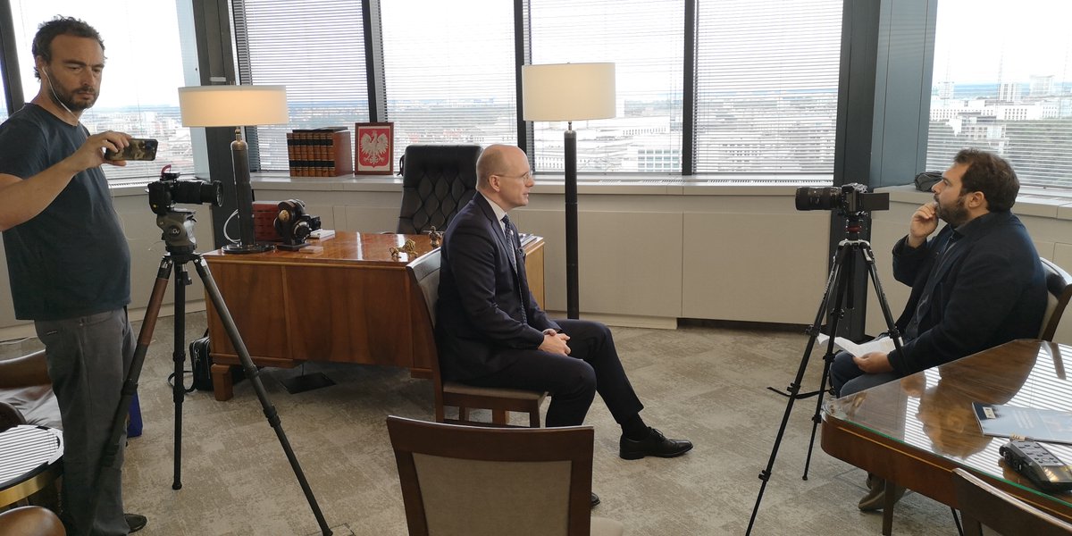 OrdoIuris_Int's tweet image. In Warsaw, Italian reporter Giorgio Mottola, together with his cameraman from RAI 3’s @reportrai3, interviewed @jerzKwasniewski at his Ordo Iuris office this morning. The discussion focused on a draft proposal for a deep reform of the European Union, prepared jointly by…