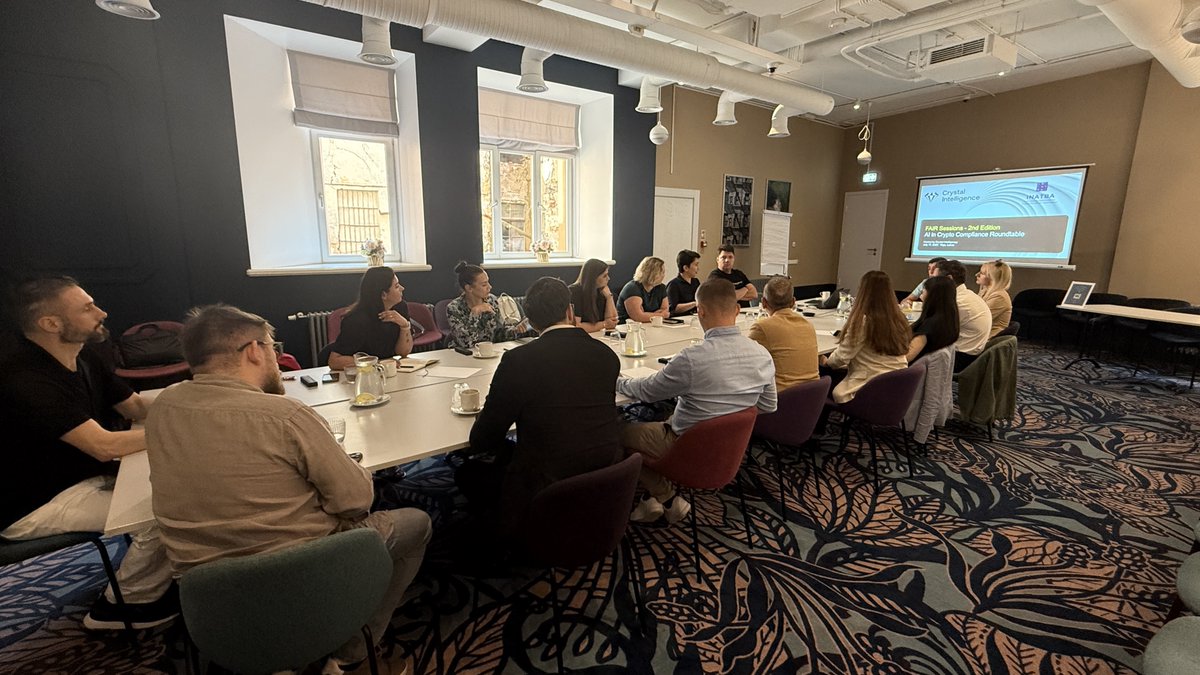 Crypto, AI & regs collided in Riga last week for the latest #CrystalFAIR  Roundtable! With amazing insights from leaders, regulators & innovators, we  explored how to build responsible AI into crypto compliance.
