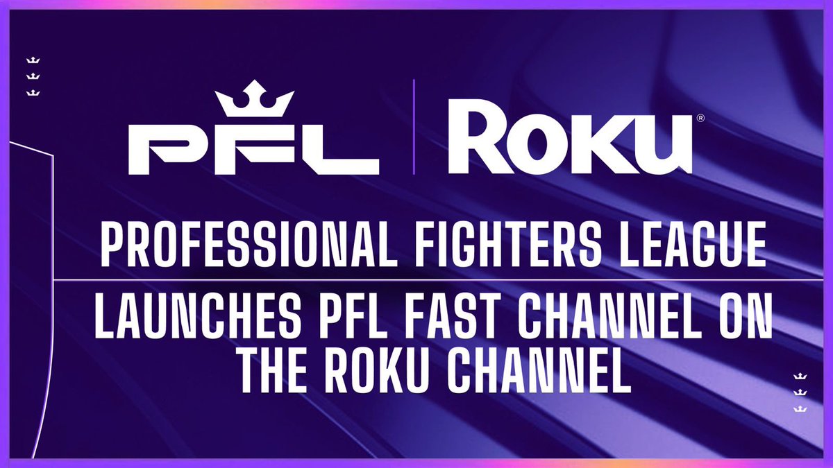 MP2310's tweet image. The @PFLMMA just announced the launch of PFL FAST channel added to the Roku channel for FREE via a press release.
Tons of PFL content will be available in a “curated, on-demand experience tailored to MMA enthusiasts” with PFL FAST.