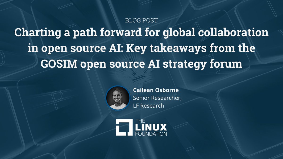 linuxfoundation's tweet image. How can we scale global collaboration in #OpenSourceAI?
In a new blog, Cailean Osborne of LF Research shares key takeaways from the GOSIM Strategy Forum—from trust & transparency to open licensing & responsible development.
Read more 👉 hubs.la/Q03x-5FW0
