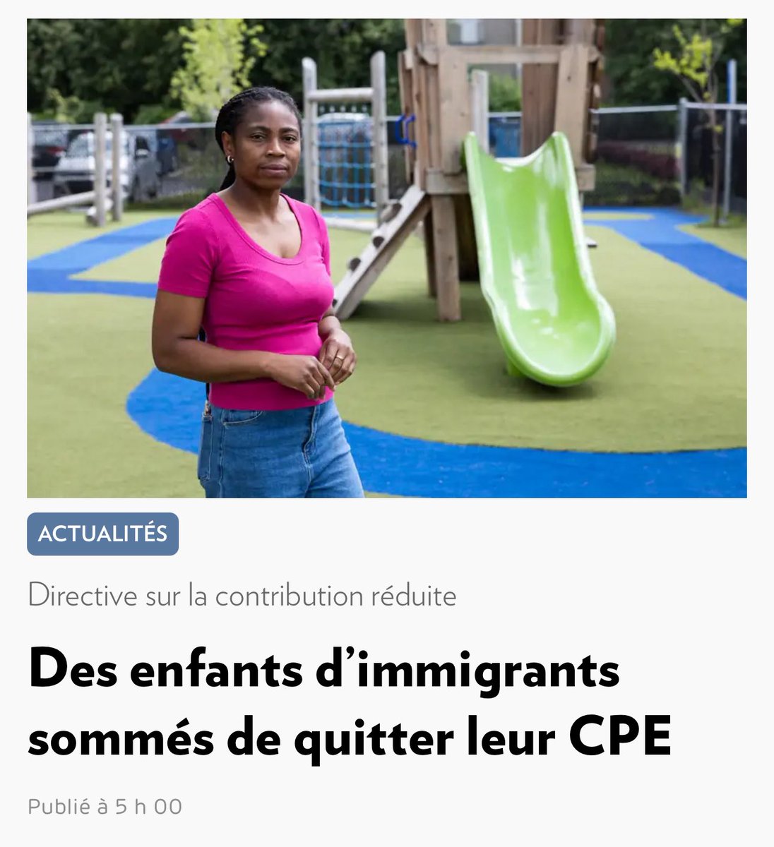 FPlourdeQc's tweet image. 👉 Le critère d’admissibilité à la contribution réduite ne date pas d’hier : il est en place depuis la création du réseau en 1997.
Un rappel aux services de garde a été fait et il doit être respecté, point final.
Trop de familles cherchent une place en garderie. Les règles…