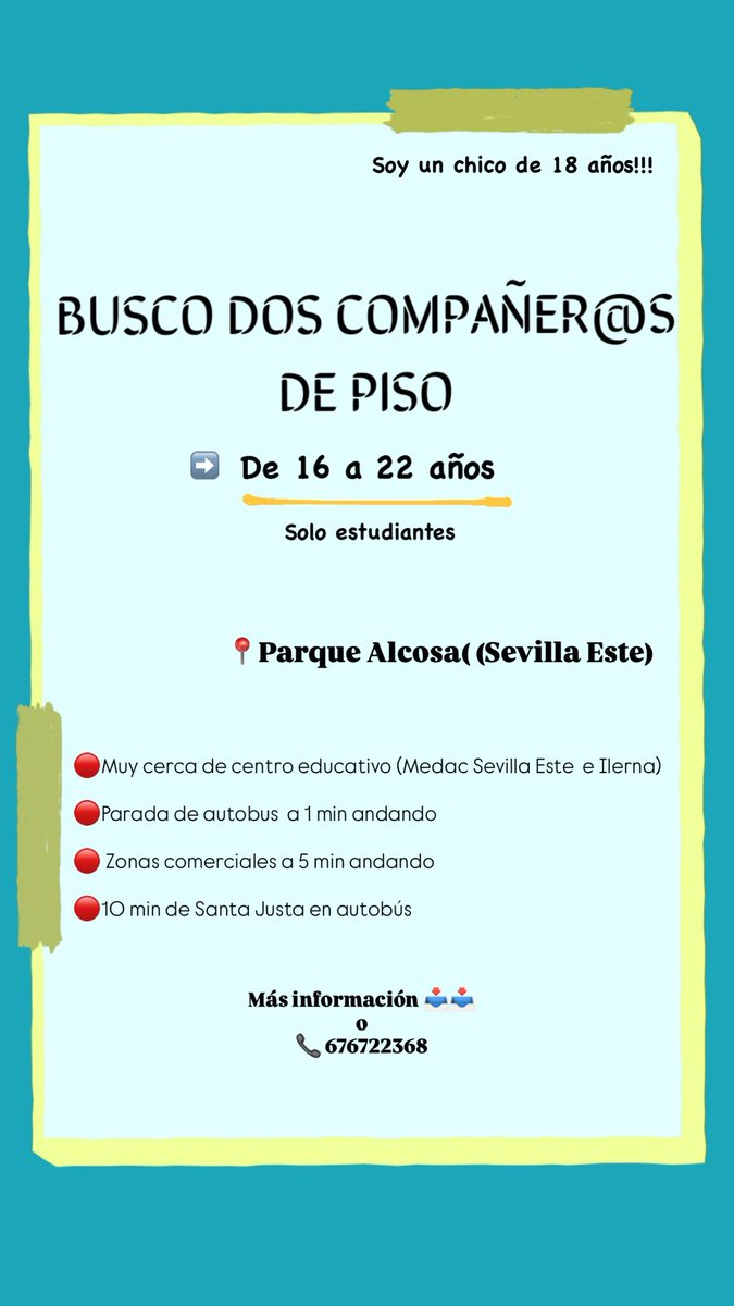 MercedesGa99514's tweet photo. #Sevilla #pisosevilla #Estudiantes #pisoestudiantes #alquiler https://t.co/0qTGP2RTV2
