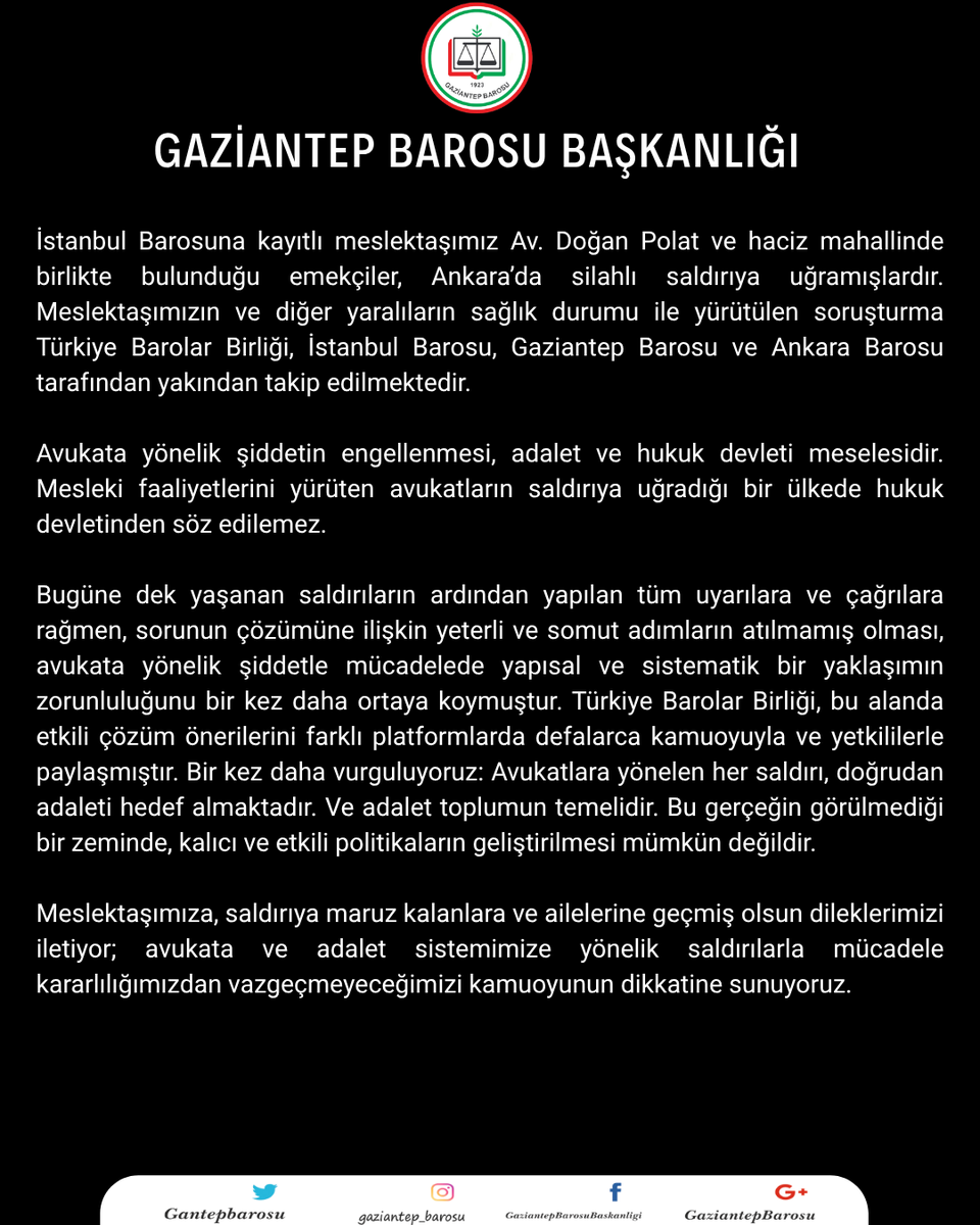 GAZİANTEP BAROSU (@gantepbarosu) on Twitter photo 