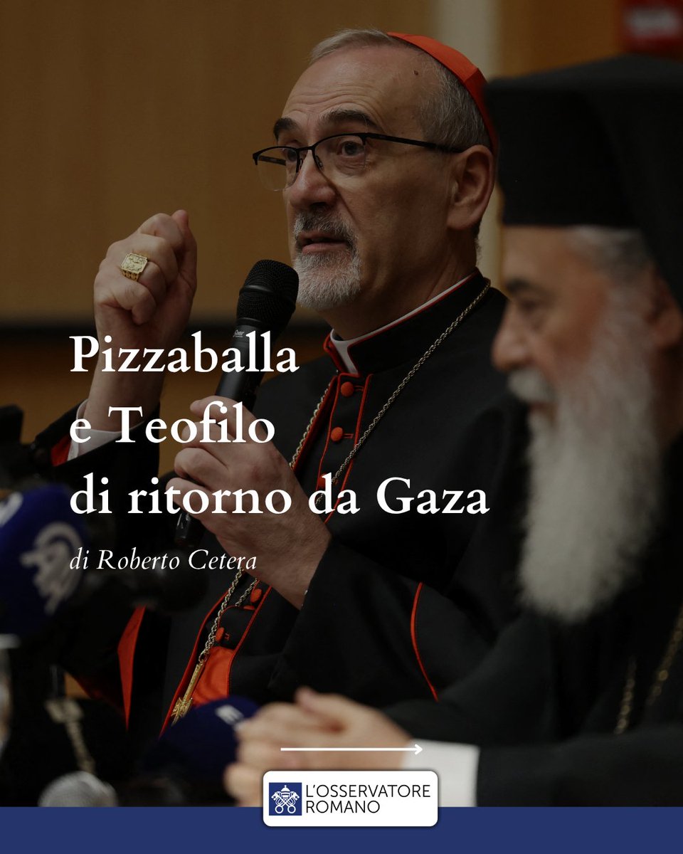 oss_romano's tweet image. #Gaza
«Abbiamo visto distruzione ma anche tanta umanità»
Dopo la visita a Gaza conferenza stampa dei patriarchi Pizzaballa e Teofilo
osservatoreromano.va/it/news/2025-0…