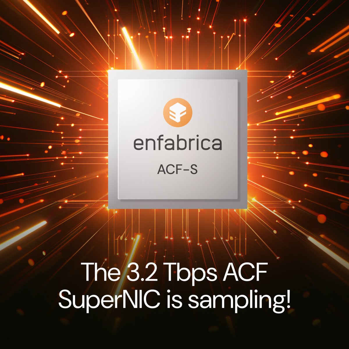enfabrica_'s tweet image. 🚀 ACF SuperNIC, meet momentum.

Enfabrica’s 3.2 Tbps ACF-S chip “Millennium” has 4 times the I/O bandwidth of today’s highest performing AI backend NIC…and it’s redefining how data movement can be accelerated in both training and inference clusters. This is more than a chip —…