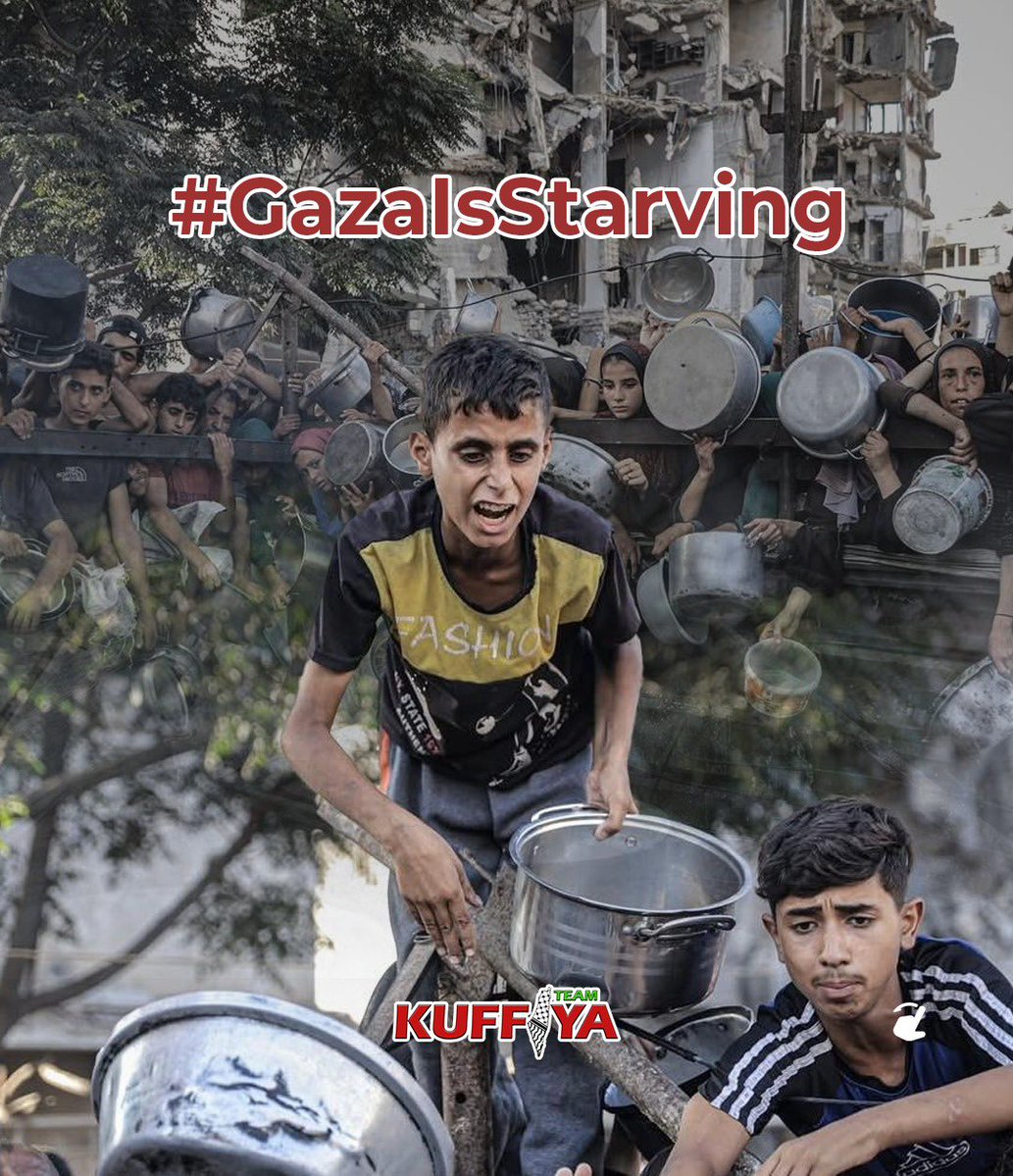 Kuffiyateam's tweet image. Israel’s blockade of Gaza has plunged the Strip into a severe malnutrition crisis, with children particularly vulnerable to starvation. #GazaIsStarving