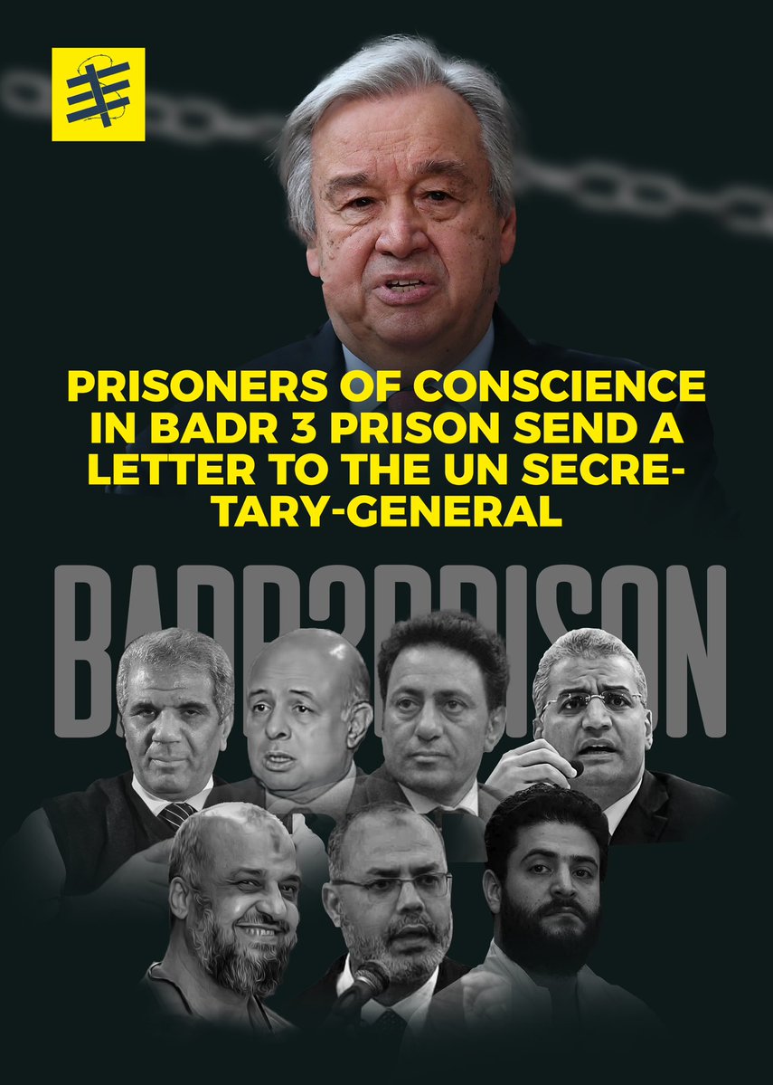 FreeThemAll_'s tweet image. We, prisoners of conscience in #Egyptian_prisons, address you not only as Secretary-General of the world's largest international organization, but also as a defender of freedom, justice, and human dignity. You have a moral and political duty to stand up for these rights and…