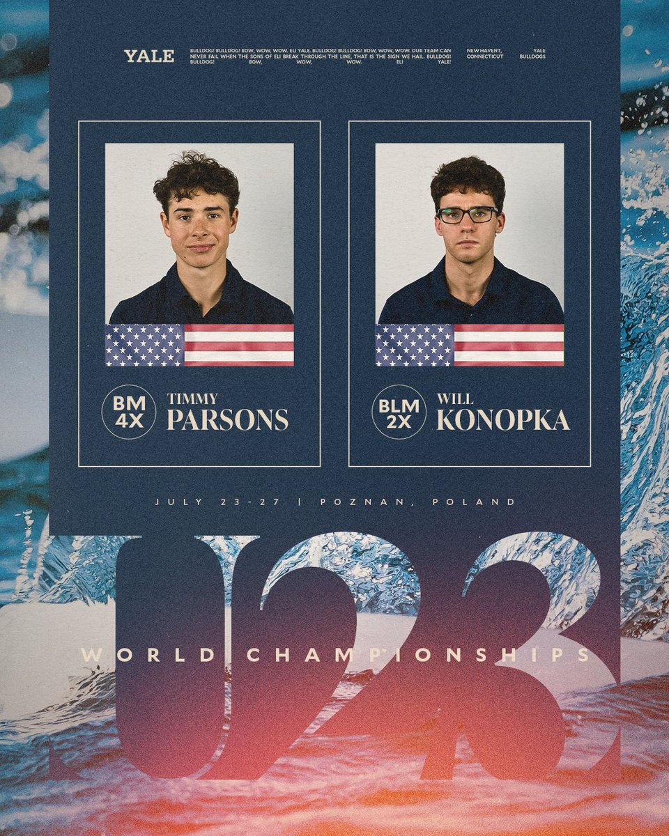 🇺🇸 Will Konopka and Timmy Parsons will compete for the U.S. at the <a href="/WorldRowing/">World Rowing</a> Under 23 Championships this week!

READ ➡️ tinyurl.com/ynffjmsv

#ThisIsYale 
#WorldRowingU23Champs | #WRU23CHPoznan