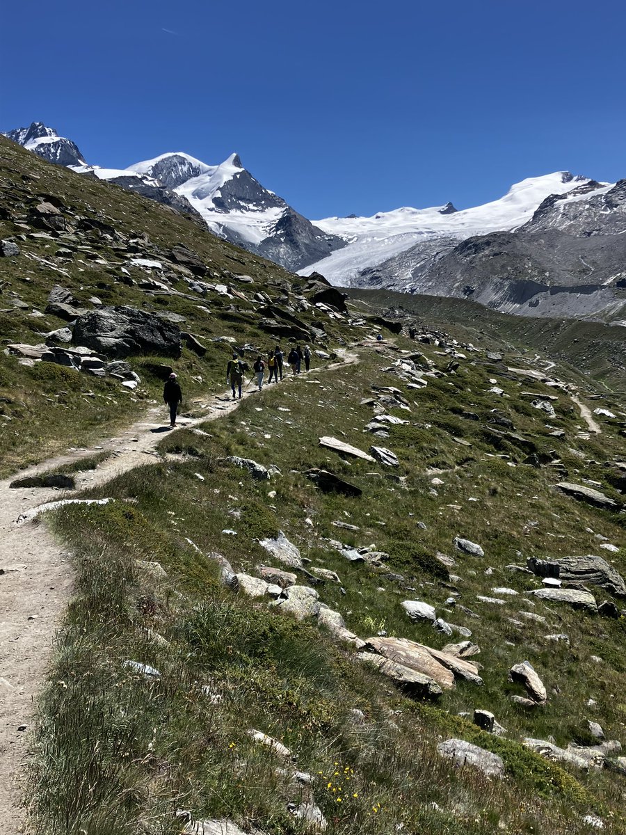 mick9855's tweet image. ブラウヘルトから前方にフィンデルン氷河を見ながら山上の湖ステリゼーを目指して進む
アルプスの山道はとてもよく整備されておりポイント地点の標識通りに歩けば迷うことはないだろう
一週間一日中歩いても楽しく、アドレナリン出まくりで疲労を感じなかった
どこまでもアルプスの道は続いて行く
