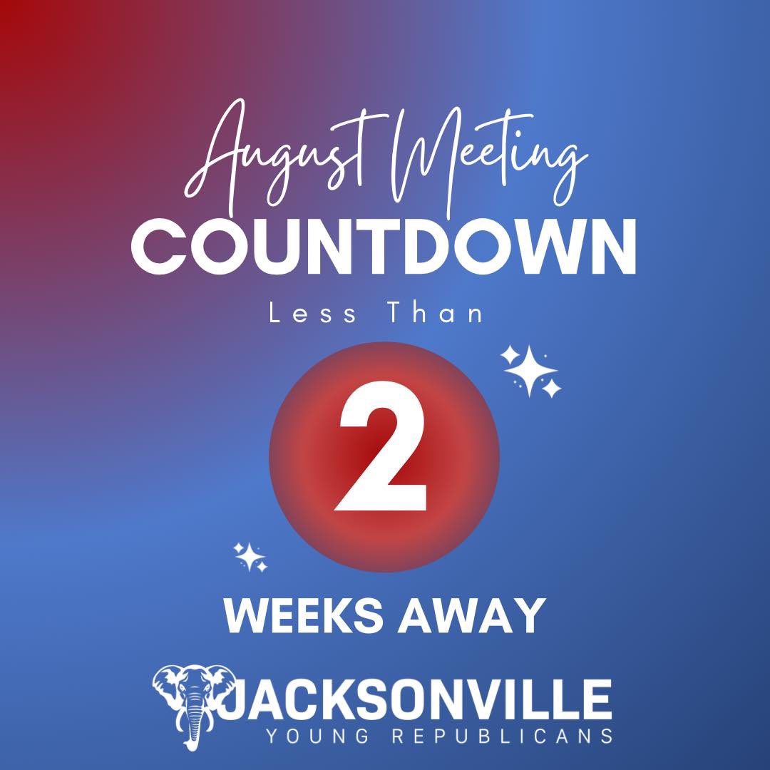 JaxYRs's tweet image. 🚨AUGUST MEETING LESS THAN 2 WEEKS AWAY🚨
We look forward to seeing you all on August 4th for our meeting with Special Guest Speaker Pro Tempore @WymanDuggan!
🗓️ MONDAY, August 4th
⏰ 6pm Social 6:30 Meeting
📍 Culhane’s on Southside
🤝 Bring a friend (or two!) to be entered…