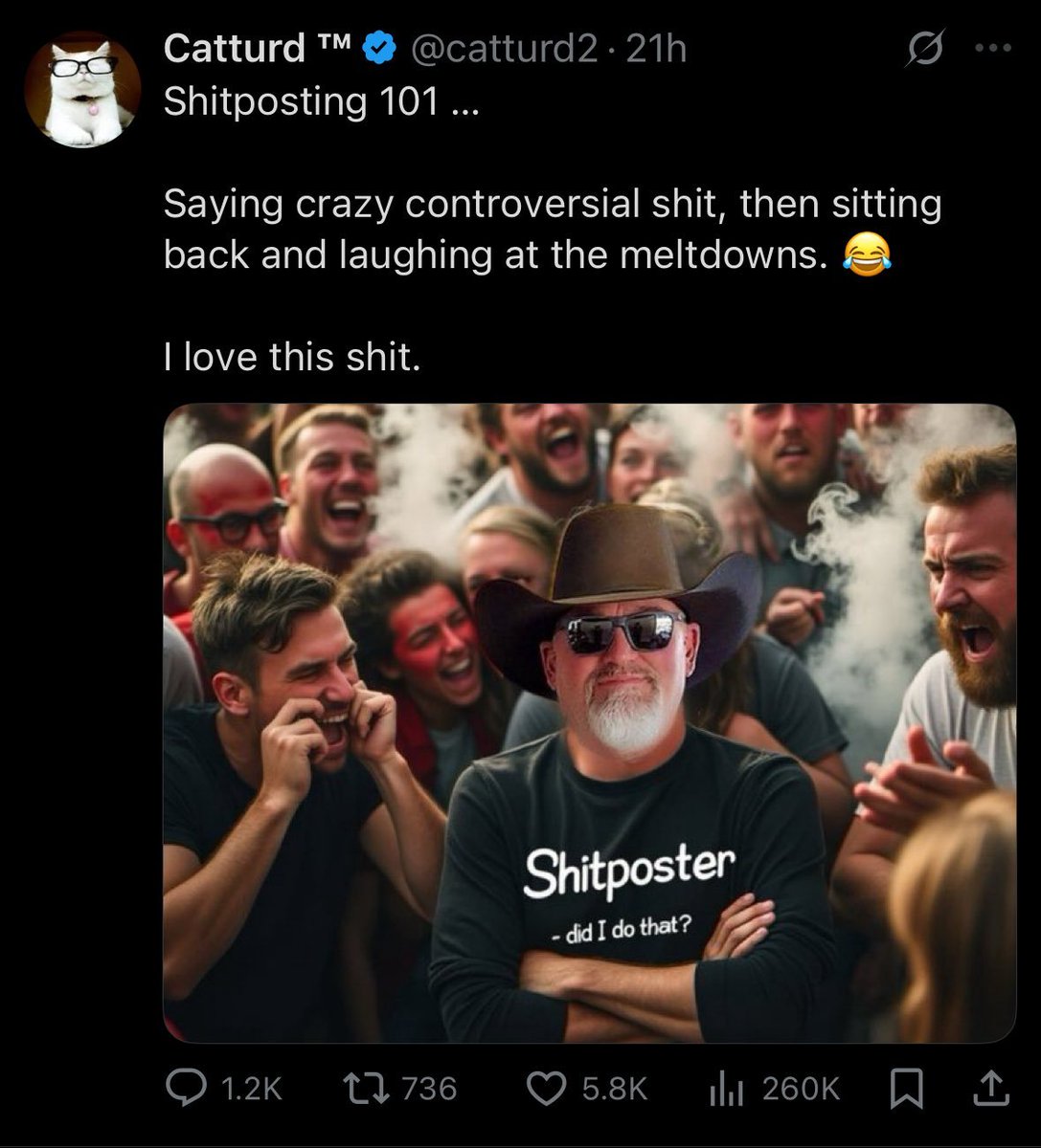 hippojuicefilm's tweet image. "The entire internet is calling me a fat boomer fag! HEHEHE 4D chess!"
You really got us @catturd2.