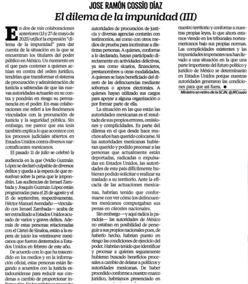 JRCossio's tweet image. Les comparto mi artículo de El Universal. Saludos.