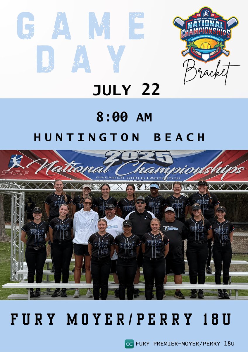 fury_07's tweet image. 🆚 Firecrackers Premier RTY 18U
🗓️ 07/22
⏰ 8:00 AM 
📍 Huntington Beach - F8
🖥️ GC Fury Premier 2025 Moyer/Perry 18U
