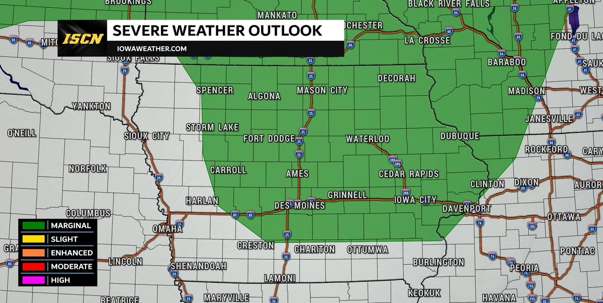 IAStormChasing's tweet image. We're keeping a close eye on a weather system (called an MCV) that's currently spinning over northeast Kansas. This system is expected to move into central Iowa later this afternoon and could spark scattered thunderstorms.
Here’s what to watch for:
- Timing: Storms could start…