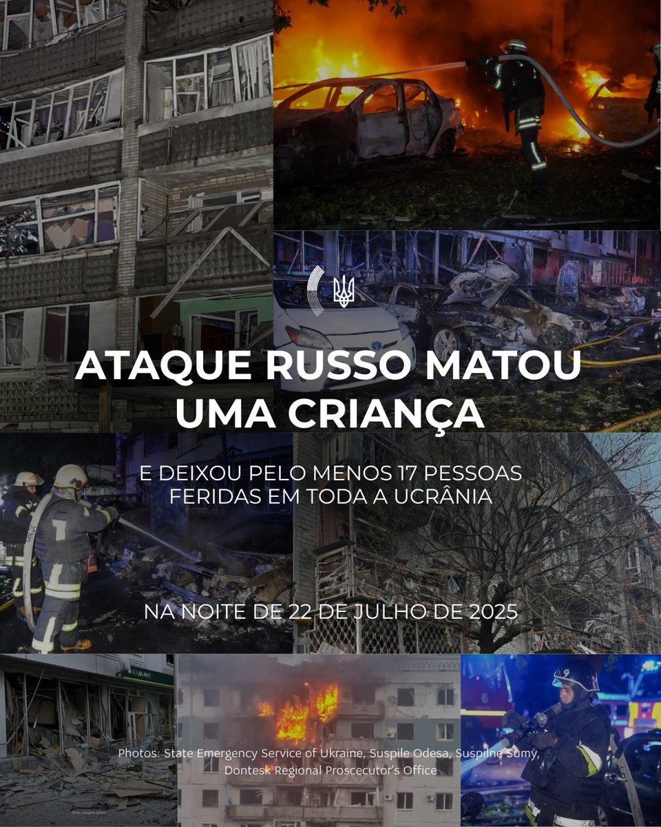 Mais uma noite de terror russo na Ucrânia. Na cidade de Kramatorsk, uma bomba russa atingiu um edifício de apartamentos durante a noite. 1 rapaz nascido em 2015 foi morto. Outras 8 pessoas ficaram feridas.