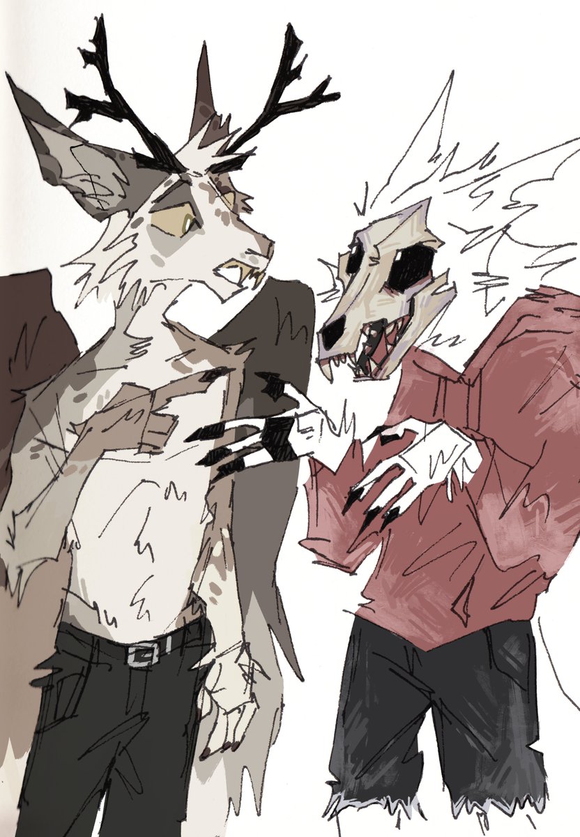 sleepy_muzzle's tweet image. some colored sketches with my characters