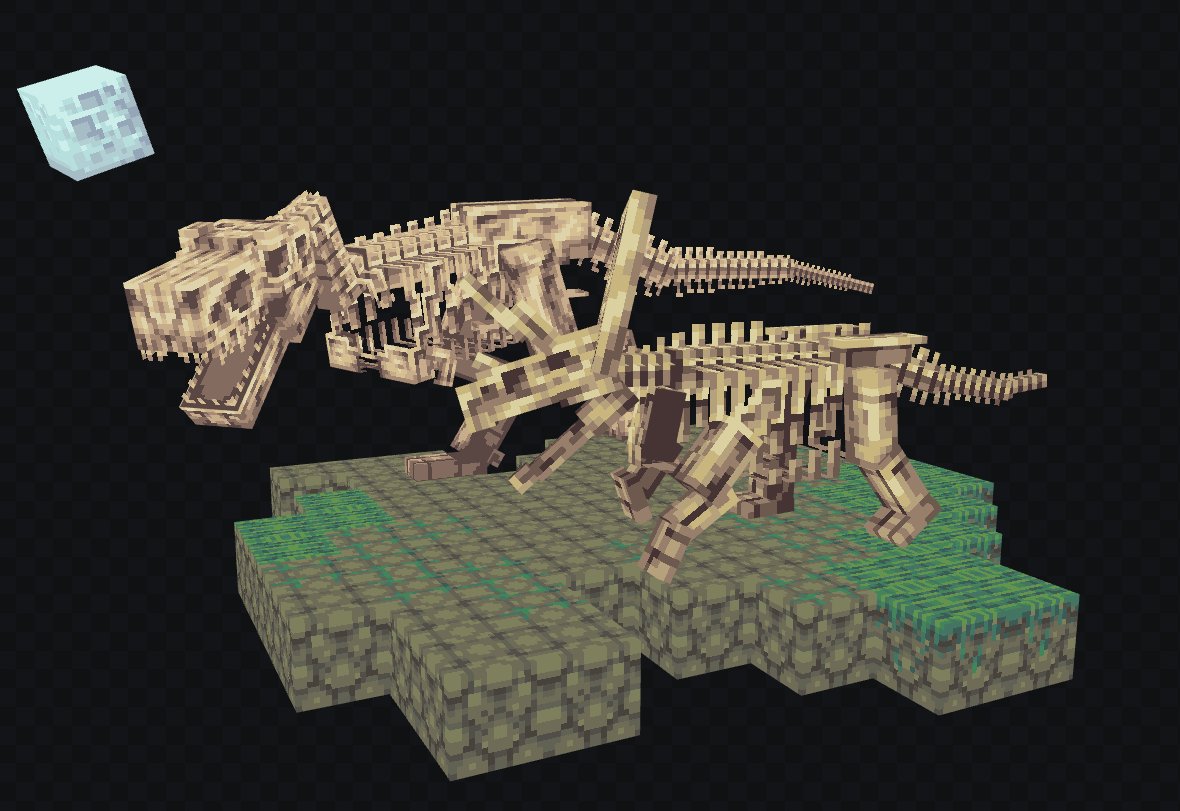 YYbwr's tweet image. Tyrannosaurus Skeleton and Triceratops Skeleton
#blockbench #pixelart #paleoart #lowpoly #Minecraft