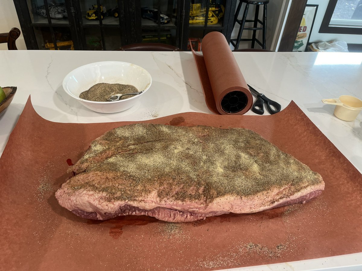 Which BBQ recipe will win at today’s KCTCS System Office picnic?  Brisket vs pork?  Honey BBQ vs Carolina blend?  16 hours of low &amp; slow through the night smoke done! <a href="/KCTCS/">KCTCS</a>