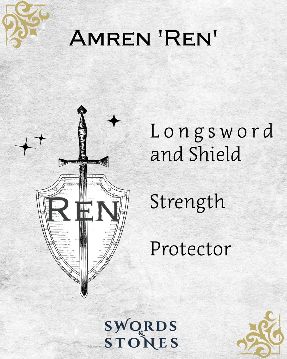 klynnhanson's tweet image. Chapter headers of SWORDS & STONES! I had so much fun designing these individual headers for our three POVs - Ren, Lina, and Gwen. These will be in both the ebooks and paperbacks ⚔️