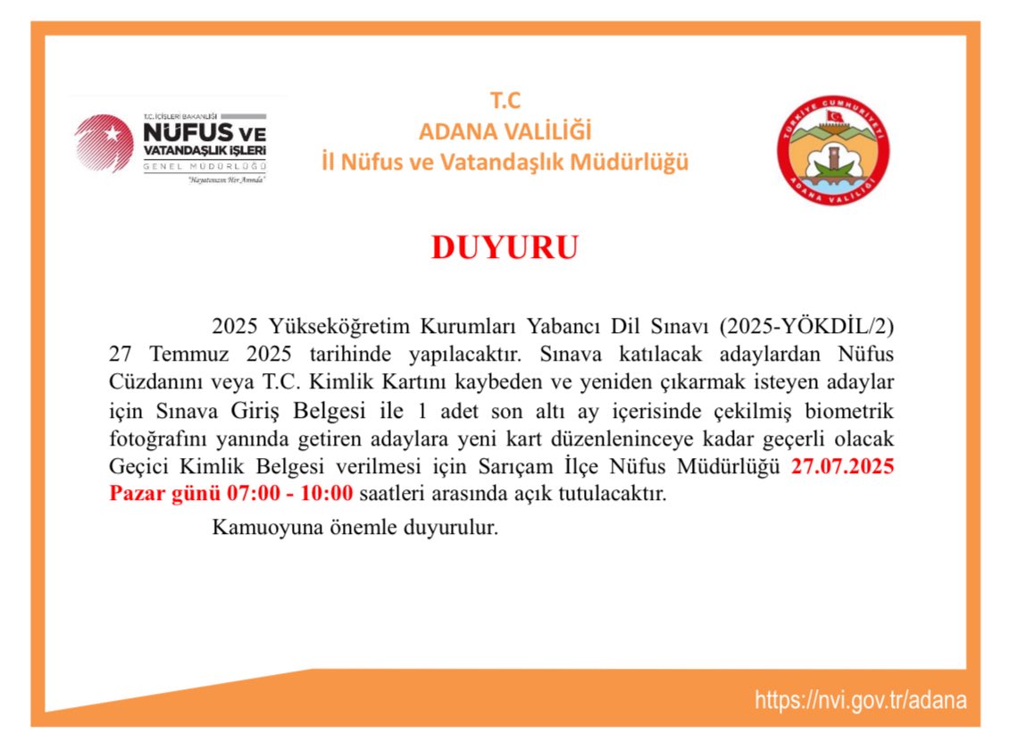 Adana Nüfus (@adananufus) on Twitter photo Sınava katılacak adaylara başarılar dileriz.
<a href="/TCAdanaValiligi/">T.C. Adana Valiliği</a> <a href="/TCNufus/">Nüfus ve Vatandaşlık İşleri Genel Müdürlüğü</a> <a href="/sakippehlivan/">SAKİP PEHLİVANOĞLU</a> Sınava katılacak adaylara başarılar dileriz.
<a href="/TCAdanaValiligi/">T.C. Adana Valiliği</a> <a href="/TCNufus/">Nüfus ve Vatandaşlık İşleri Genel Müdürlüğü</a> <a href="/sakippehlivan/">SAKİP PEHLİVANOĞLU</a>
