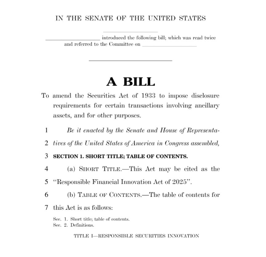 pete_rizzo_'s tweet image. BREAKING: THE US SENATE JUST RELEASED ITS 1st DRAFT VERSION OF THE #BITCOIN AND CRYPTO MARKET STRUCTURE BILL DRAFT
CLARITY ADVANCING. THIS IS HUGE 🔥