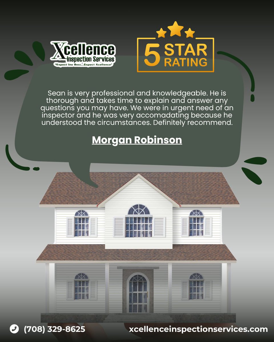 💬 “Very professional and knowledgeable…” — Another satisfied client shares their 5-star experience with Xcellence Inspection Services!

When time is critical, you need an inspector you can count on. Sean delivers thorough, timely, and trustworthy inspections—every time.