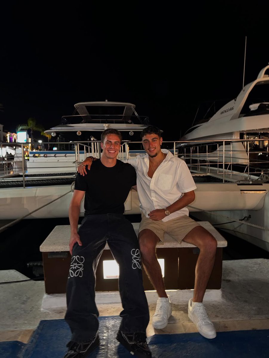 AthleteVanity's tweet image. Pavlovic with Alphonso Davies and Kenan Yildiz during his off-season break