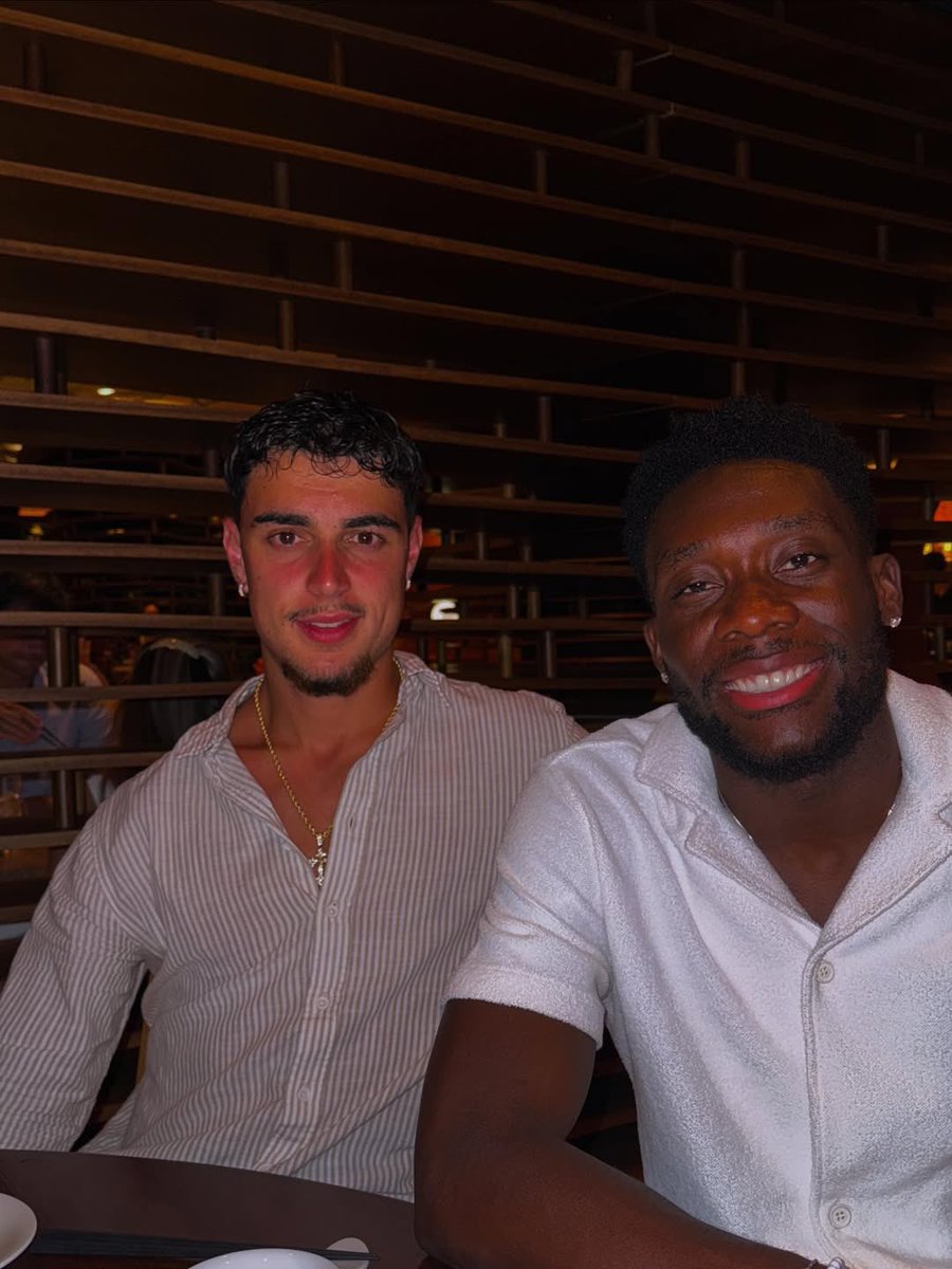 AthleteVanity's tweet image. Pavlovic with Alphonso Davies and Kenan Yildiz during his off-season break