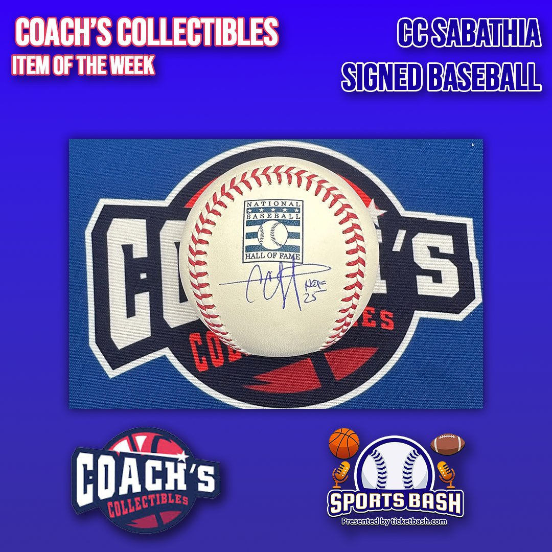 SportsBashMedia's tweet image. Coach’s Collectibles Item of the Week 🔥
This week we’re featuring a Hall of Fame gem — a CC Sabathia signed baseball! 💯
A must-have for Yankees fans and collectors alike.
Available now at Coach’s Collectibles
#SportsBash #CCSabathia #RepBX #CoachsCollectibles