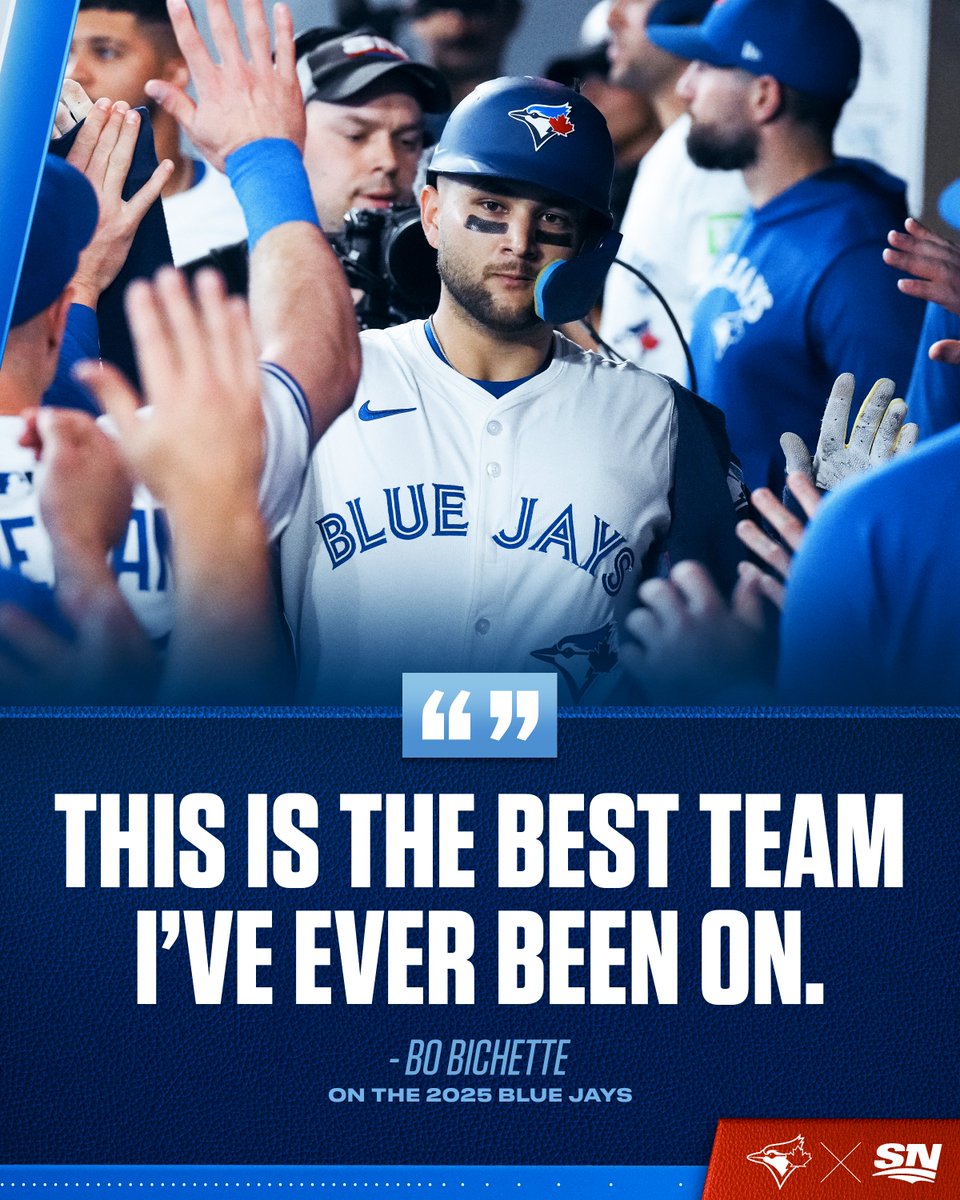 Sportsnet's tweet image. The highest of praise for the 2025 Blue Jays from Bo Bichette 💙
(h/t @thehazelmae)