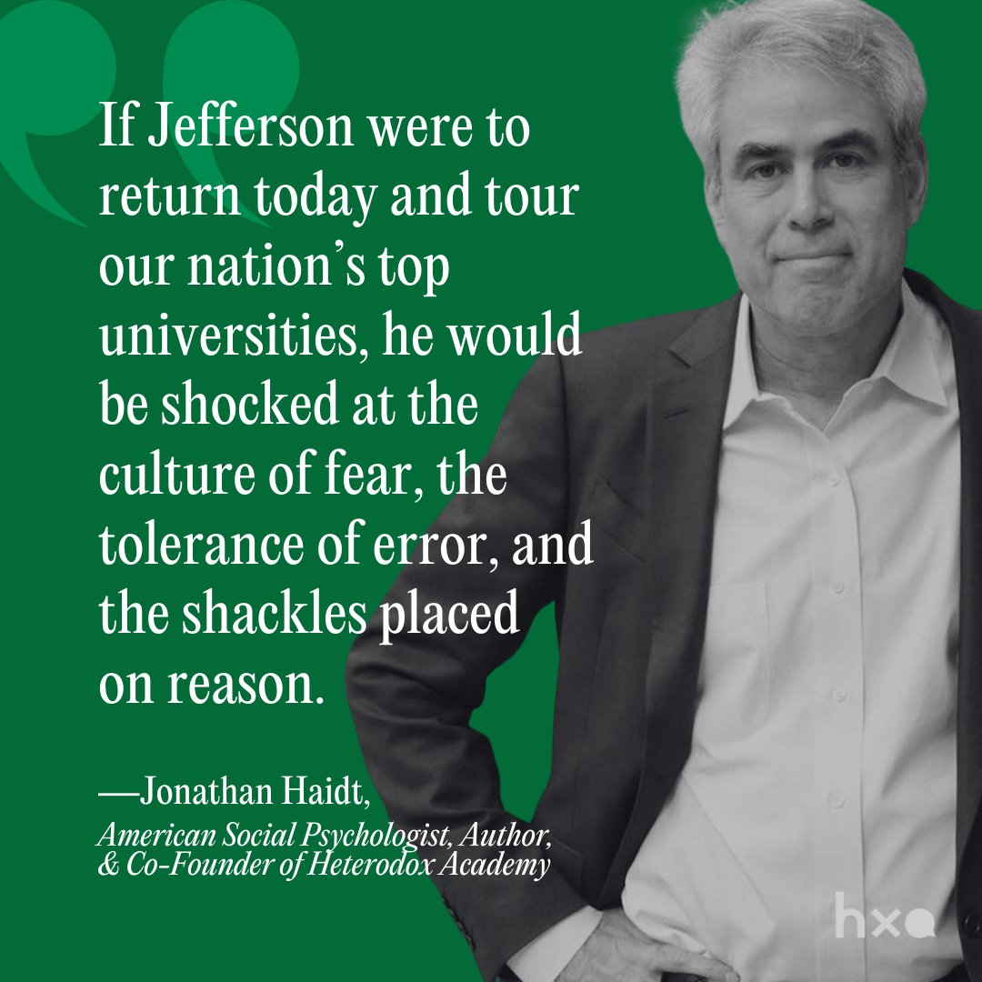 HdxAcademy's tweet image. 🎓 "For here we are not afraid to follow truth wherever it may lead, nor to tolerate any error so long as reason is left free to combat it." —Thomas Jefferson