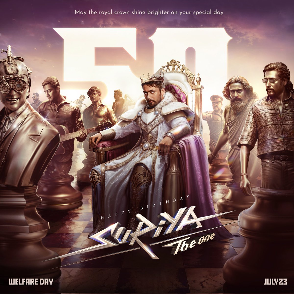 karthiksubbaraj's tweet image. On #TheOne 's 50th Birthday Wishing @Suriya_offl Sir A Very Happy Birthday and best wishes for a Great Year ahead. 🎂🎉
Happy to share the #CommonDP on this momenteous occasion. 🙂👍👌
#HappyBirthdaySuriya