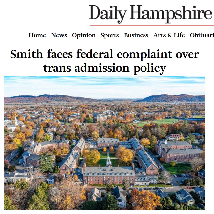 SarahPPerry's tweet image. Riddle me this:
Can a historic "women's" institution, like Smith College admit men who identify as women, but refuse to admit women who identify as men, without discriminating on the basis of sex?
We think not.
And we've asked the feds to investigate: