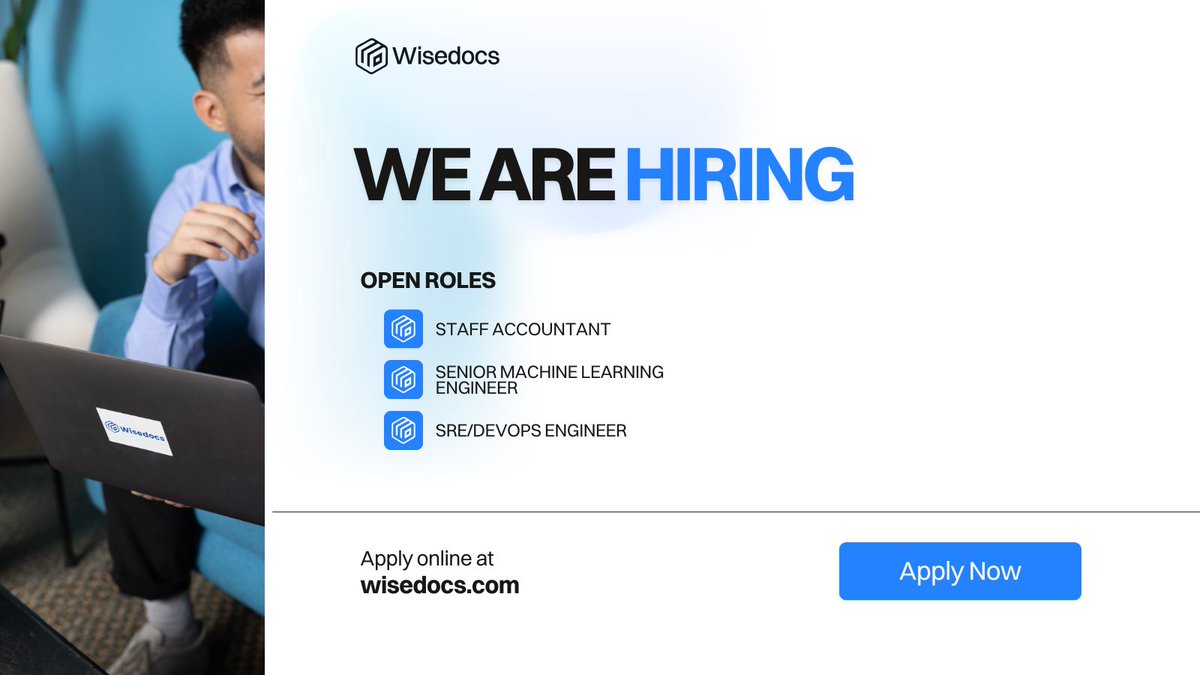 We’re growing, and we want you on the team! 🚀
Wisedocs is #Hiring passionate professionals ready to make an impact in the #Claims ecosystem. If you’re looking for your next big #Career move, this is your sign.

👉 #ApplyToday and grow with Wisedocs!
hubs.ly/Q03xVPNf0