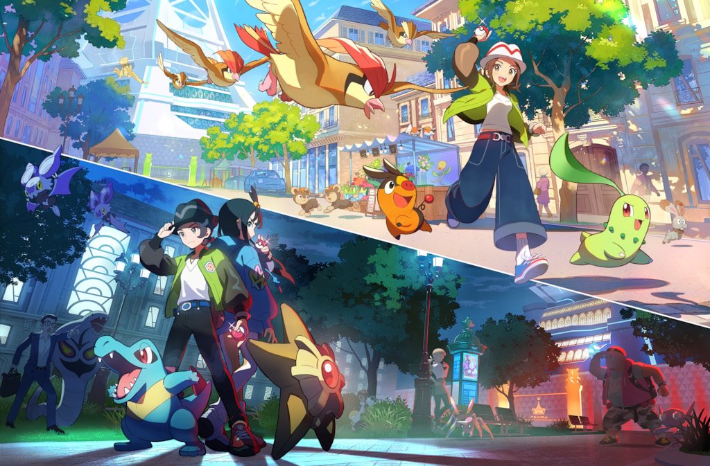Bulbagarden's tweet image. New Legends Z-A artwork showcases the day and night cycle in Lumiose City: