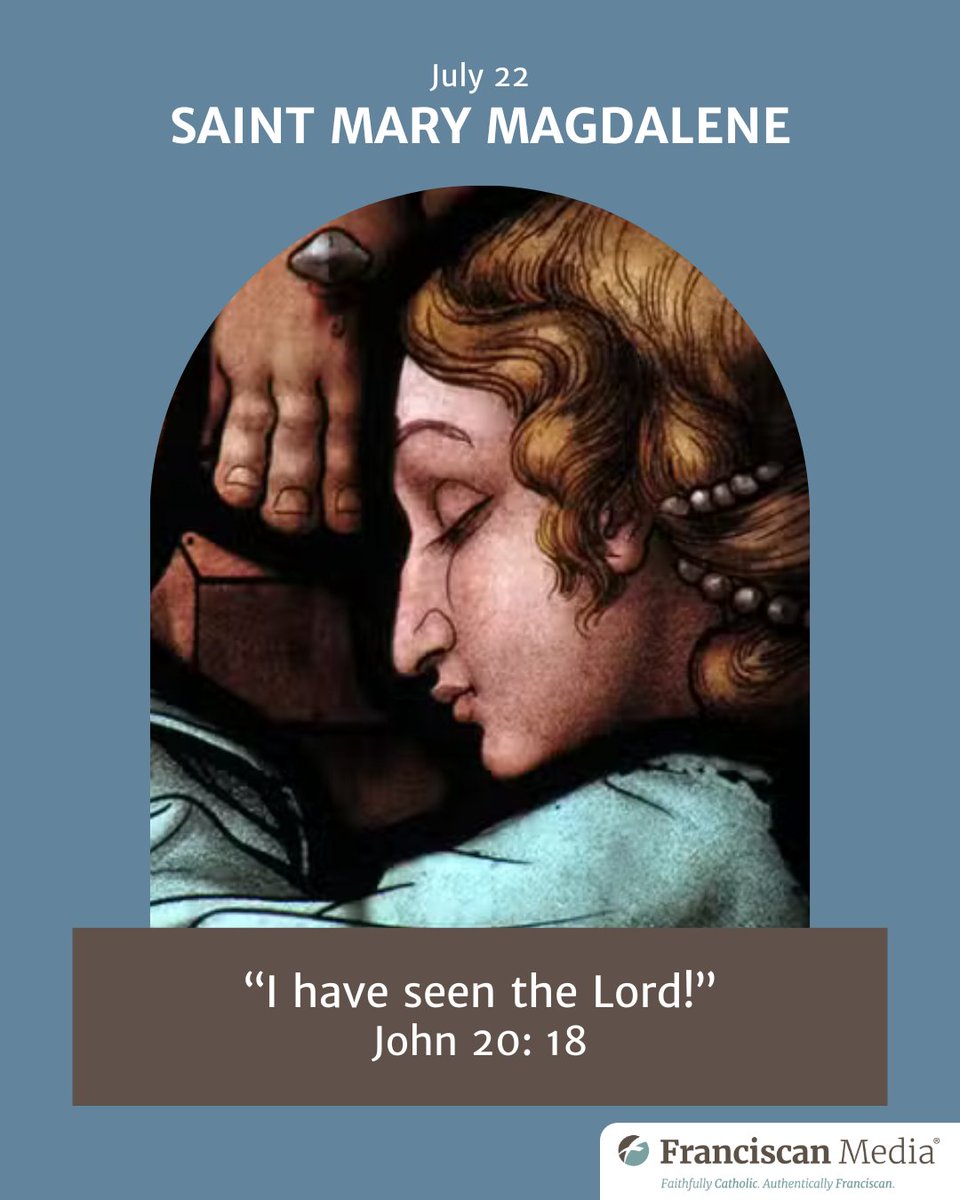 StAnthonyMag's tweet photo. Apostle to the Apostles, #SaintMaryMagdalene was the first to witness the Risen Christ. Her story is a powerful testimony that love heals, redeems, and sends. #saintoftheday #Resurrection #WomenInScripture https://t.co/RENQ0Io6xZ