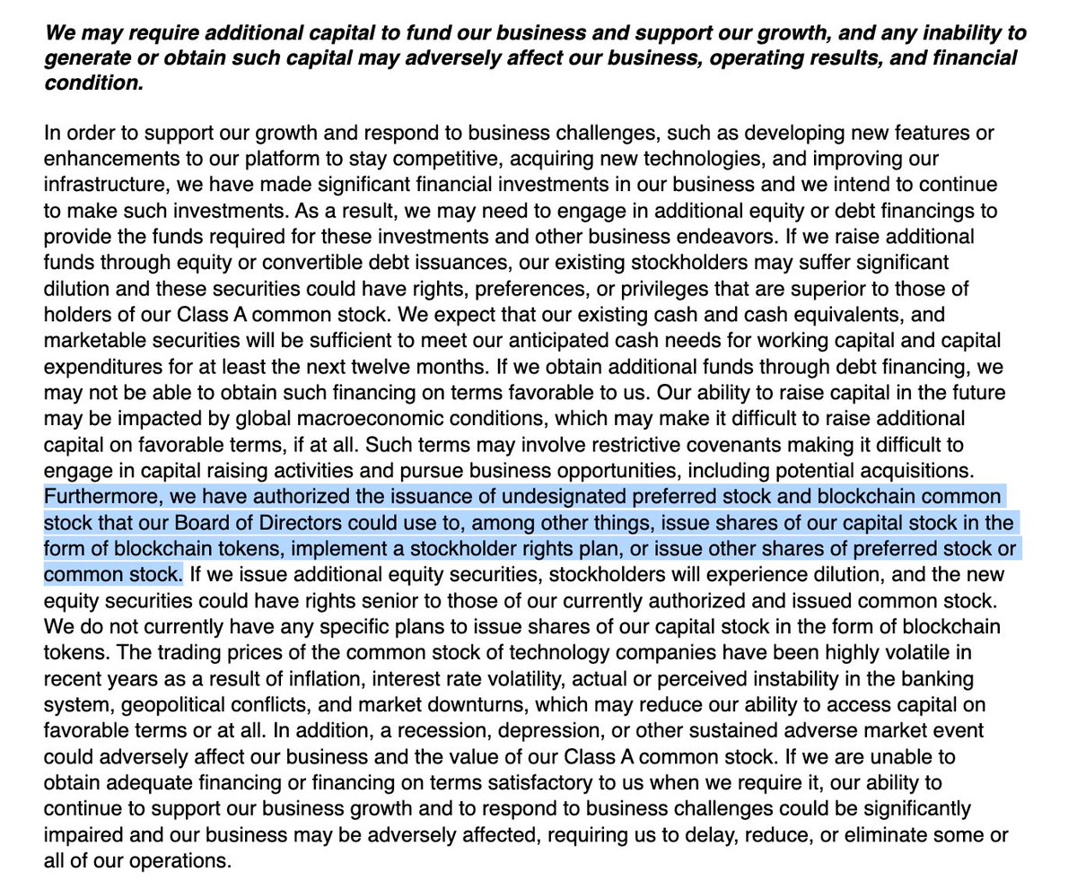 Rahulstark4's tweet image. You know tokenized equities are booming when they get a spot on page 83 of Figma’s revised S-1