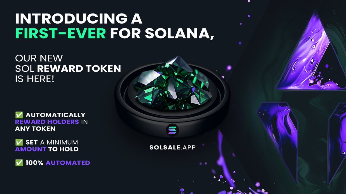 TheGemPad's tweet image. Introducing a first-ever for @Solana, our new SOL Reward Token is here! ๐ฅ
โ
Automatically reward holders in any token
โ
Set a minimum amount to hold
โ
100% automated
Rewards just got flexible, launch yours now!
๐ Create it here: solsale.app/create/token?tโฆ